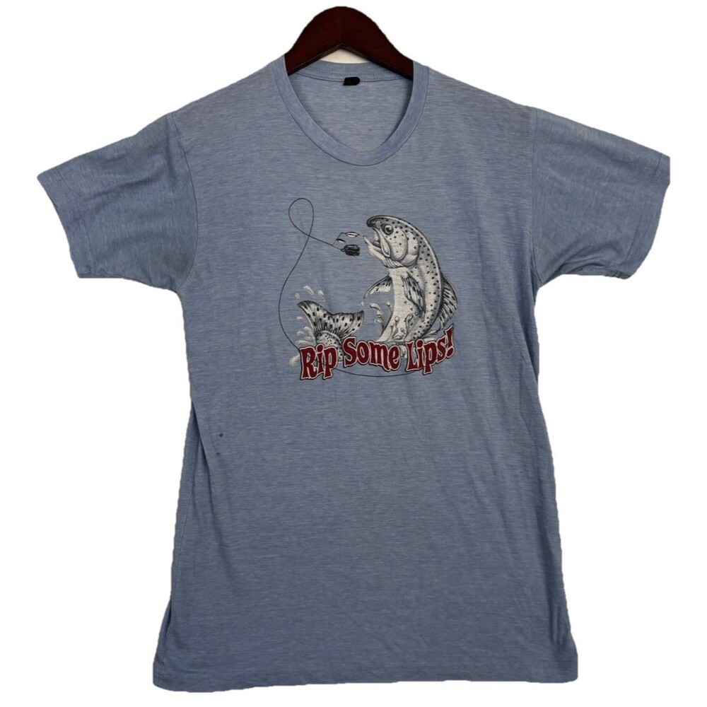 SweetWater Spinnerbait Rip Some Lips Fishing Beer Graphic T Shirt M Blue